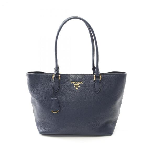 PRADA VITELLO PHENIX Tote Bag Leather Women's Black 1BG159 - Picture 1 of 8